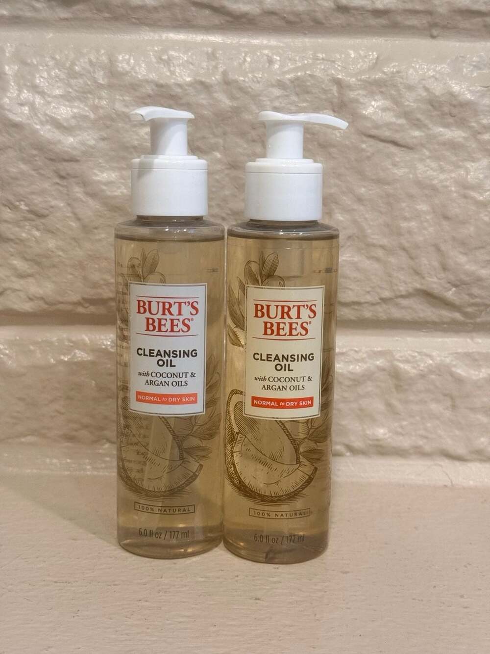 Burt's Bees Cleansing Oil with Coconut & Argan Oils 6.0 fl oz - Lot of 2